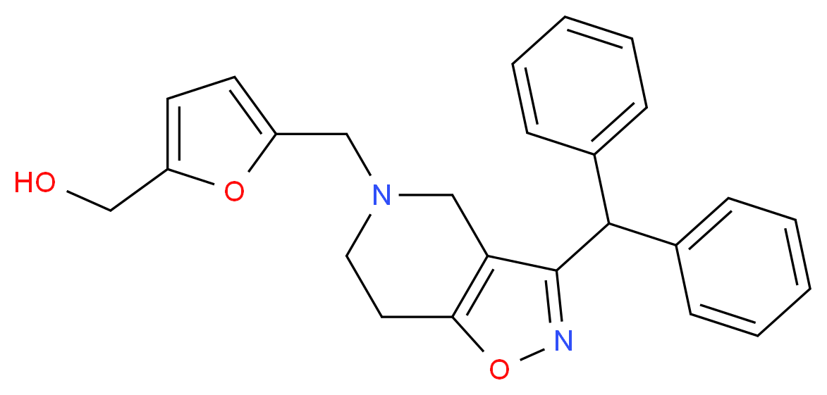 (5-{[3-(diphenylmethyl)-6,7-dihydroisoxazolo[4,5-c]pyridin-5(4H)-yl]methyl}-2-furyl)methanol_分子结构_CAS_)