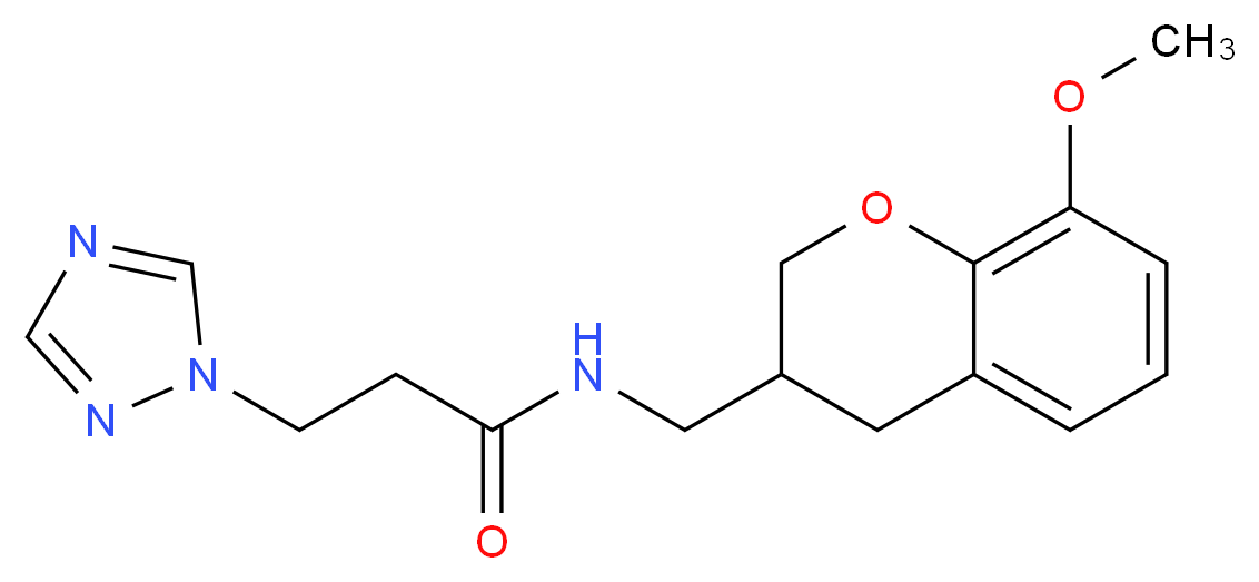 N-[(8-methoxy-3,4-dihydro-2H-chromen-3-yl)methyl]-3-(1H-1,2,4-triazol-1-yl)propanamide_分子结构_CAS_)