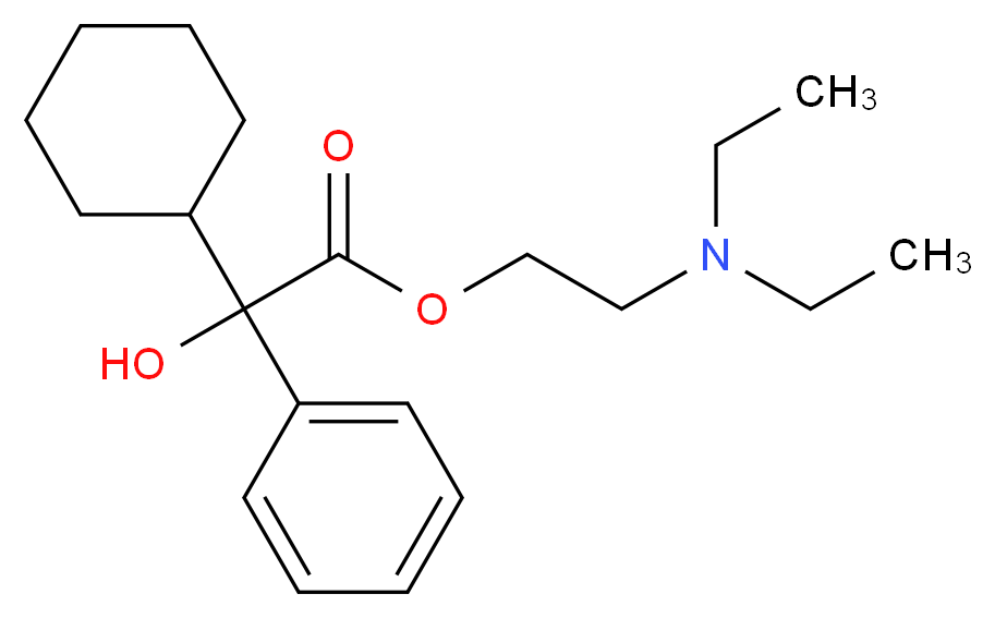 2-(diethylamino)ethyl 2-cyclohexyl-2-hydroxy-2-phenylacetate_分子结构_CAS_631-00-5