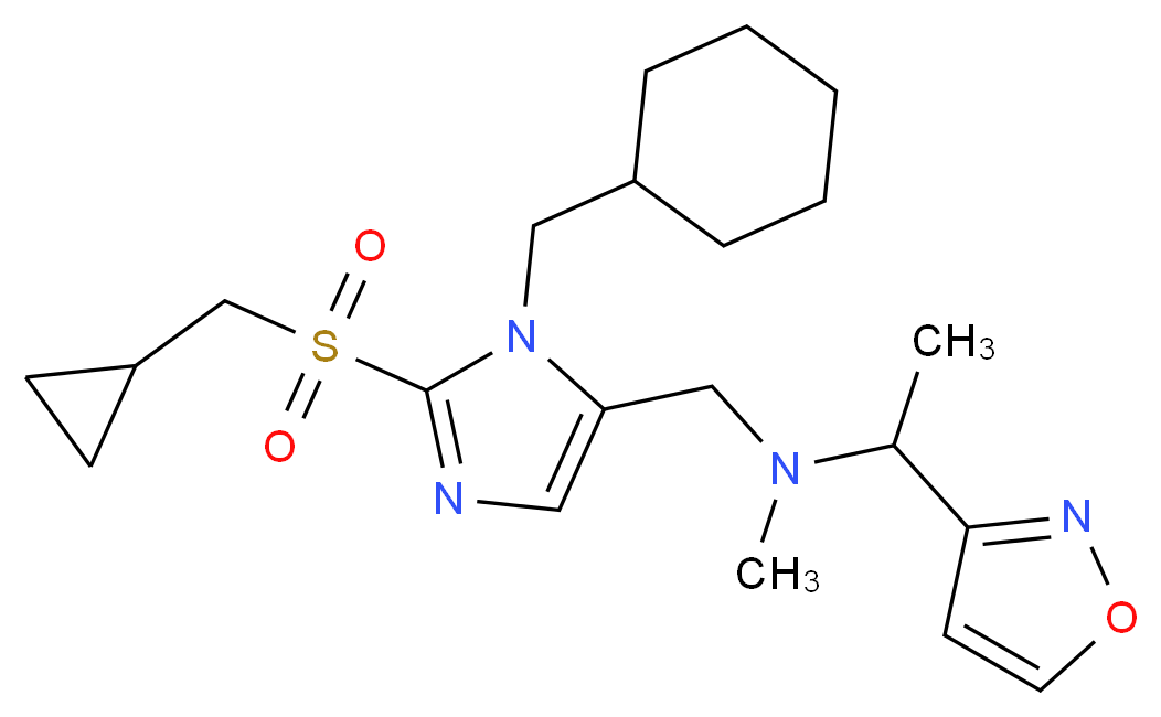 ({1-(cyclohexylmethyl)-2-[(cyclopropylmethyl)sulfonyl]-1H-imidazol-5-yl}methyl)[1-(3-isoxazolyl)ethyl]methylamine_分子结构_CAS_)