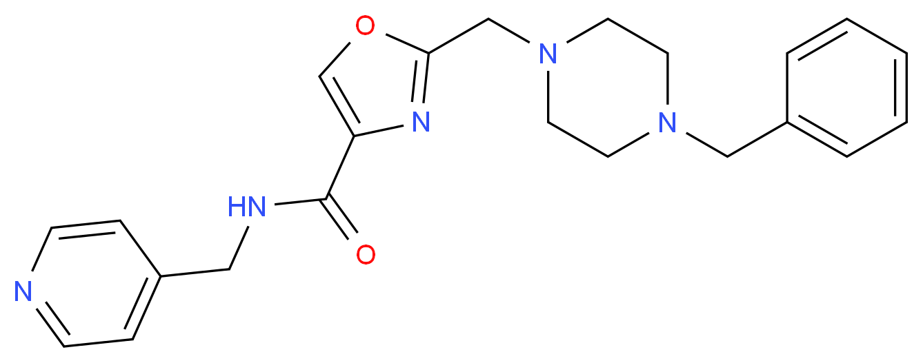 2-[(4-benzyl-1-piperazinyl)methyl]-N-(4-pyridinylmethyl)-1,3-oxazole-4-carboxamide_分子结构_CAS_)