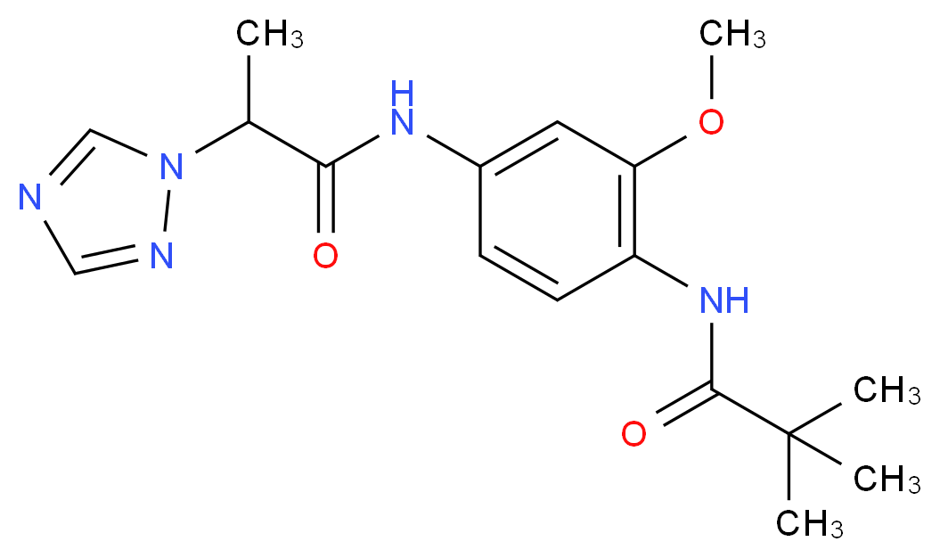 N-(2-methoxy-4-{[2-(1H-1,2,4-triazol-1-yl)propanoyl]amino}phenyl)-2,2-dimethylpropanamide_分子结构_CAS_)