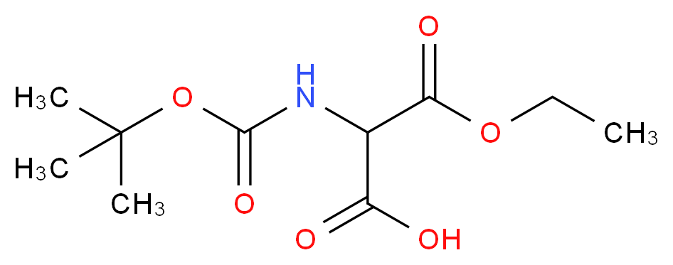 2-tert-Butoxycarbonylaminomalonic acid monoethyl ester_分子结构_CAS_137401-45-7)