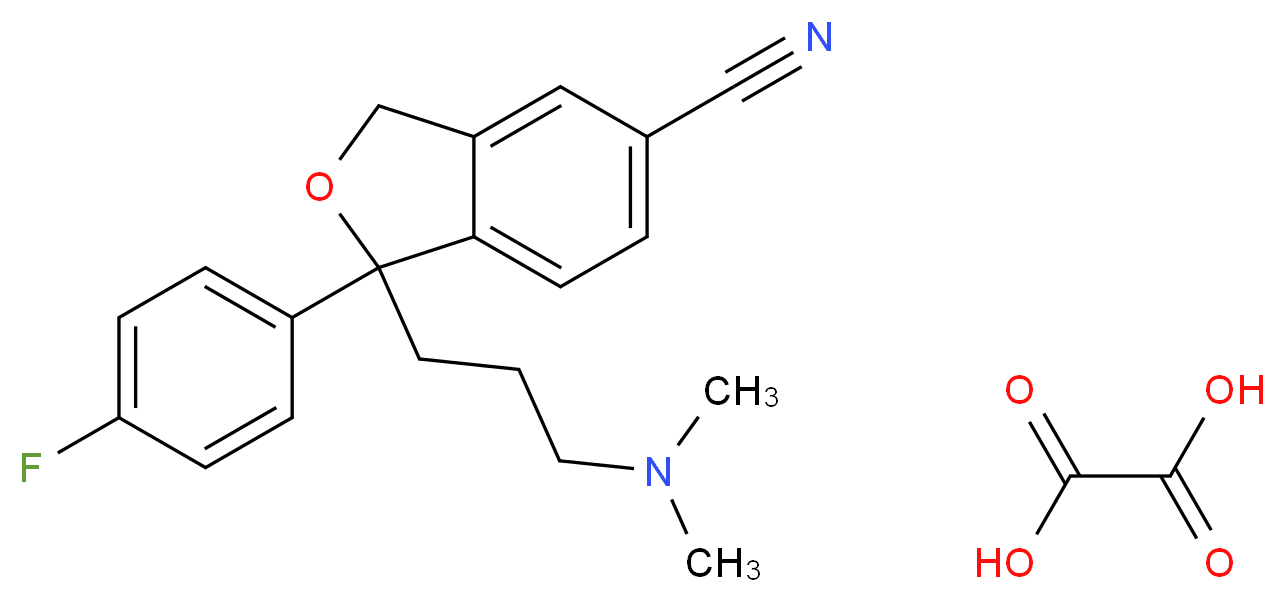 1-[3-(dimethylamino)propyl]-1-(4-fluorophenyl)-1,3-dihydro-2-benzofuran-5-carbonitrile; oxalic acid_分子结构_CAS_219861-08-2