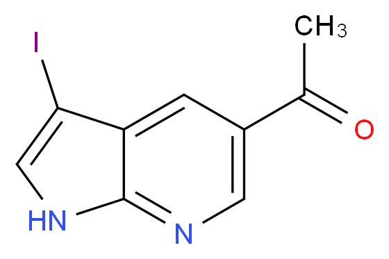 1-{3-iodo-1H-pyrrolo[2,3-b]pyridin-5-yl}ethan-1-one_分子结构_CAS_1015609-03-6