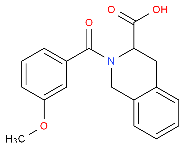 2-(3-Methoxybenzoyl)-1,2,3,4-tetrahydro-isoquinoline-3-carboxylic acid_分子结构_CAS_)