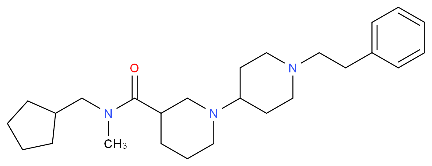 N-(cyclopentylmethyl)-N-methyl-1'-(2-phenylethyl)-1,4'-bipiperidine-3-carboxamide_分子结构_CAS_)