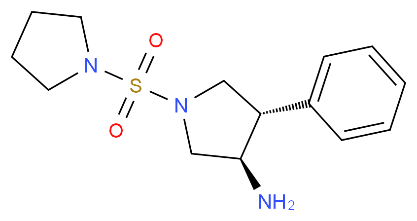 (3R*,4S*)-4-phenyl-1-(1-pyrrolidinylsulfonyl)-3-pyrrolidinamine_分子结构_CAS_)