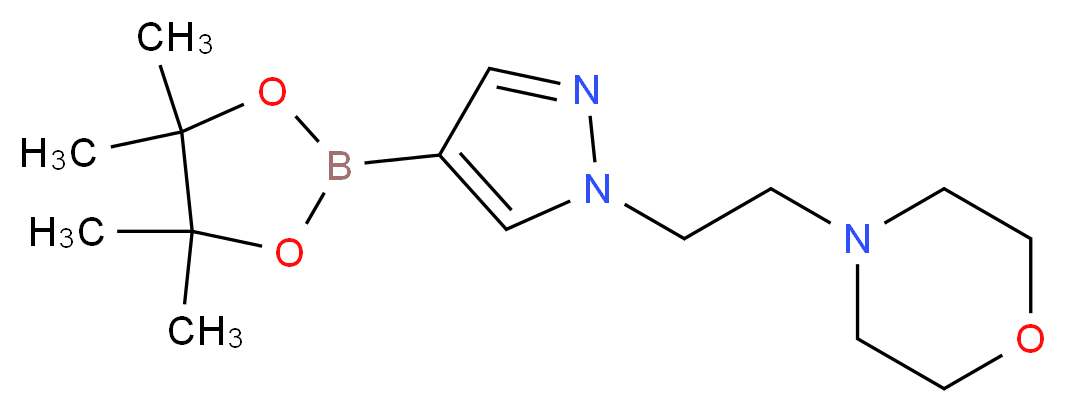 4-{2-[4-(tetramethyl-1,3,2-dioxaborolan-2-yl)-1H-pyrazol-1-yl]ethyl}morpholine_分子结构_CAS_864754-18-7