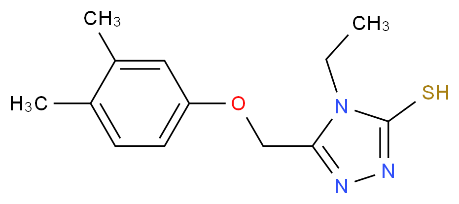 5-[(3,4-Dimethylphenoxy)methyl]-4-ethyl-4H-1,2,4-triazole-3-thiol_分子结构_CAS_588673-94-3)