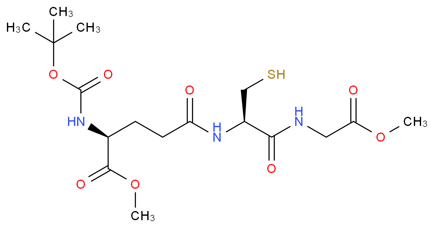 methyl (2S)-2-{[(tert-butoxy)carbonyl]amino}-4-{[(1R)-1-[(2-methoxy-2-oxoethyl)carbamoyl]-2-sulfanylethyl]carbamoyl}butanoate_分子结构_CAS_120033-58-1