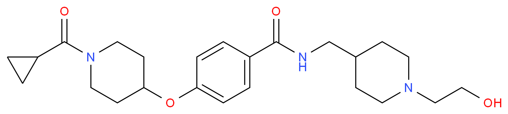 4-{[1-(cyclopropylcarbonyl)-4-piperidinyl]oxy}-N-{[1-(2-hydroxyethyl)-4-piperidinyl]methyl}benzamide_分子结构_CAS_)