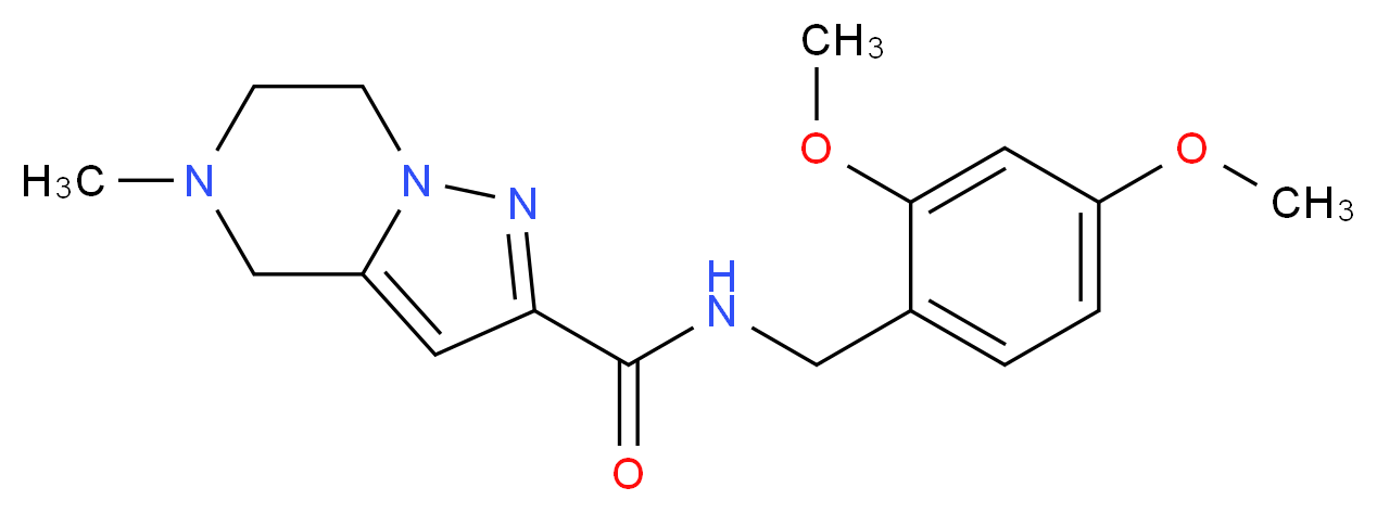 N-(2,4-dimethoxybenzyl)-5-methyl-4,5,6,7-tetrahydropyrazolo[1,5-a]pyrazine-2-carboxamide_分子结构_CAS_)