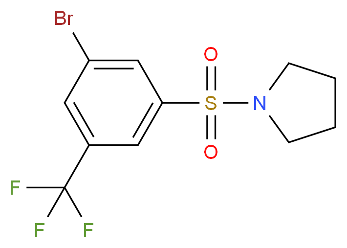 1-((3-Bromo-5-(trifluoromethyl)phenyl)sulfonyl)pyrrolidine_分子结构_CAS_951884-59-6)