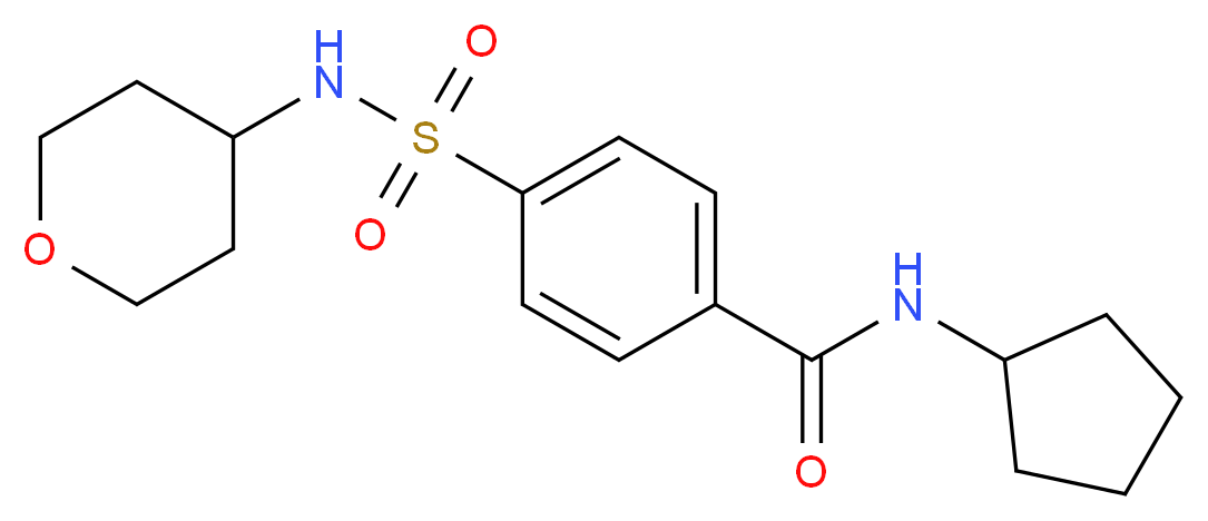 N-cyclopentyl-4-[(tetrahydro-2H-pyran-4-ylamino)sulfonyl]benzamide_分子结构_CAS_)