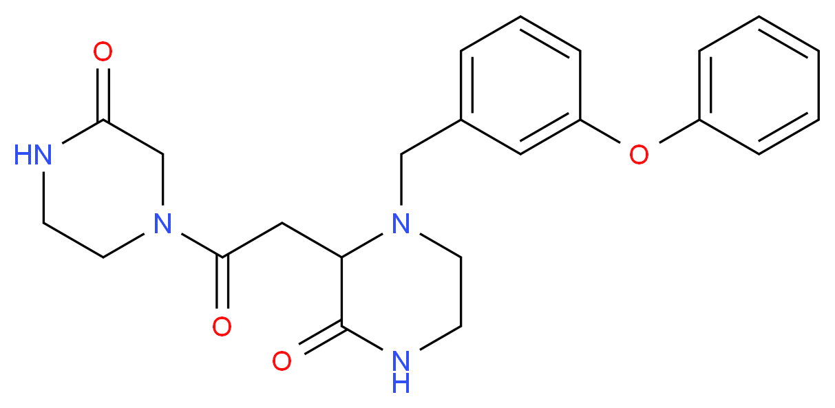 3-[2-oxo-2-(3-oxo-1-piperazinyl)ethyl]-4-(3-phenoxybenzyl)-2-piperazinone_分子结构_CAS_)