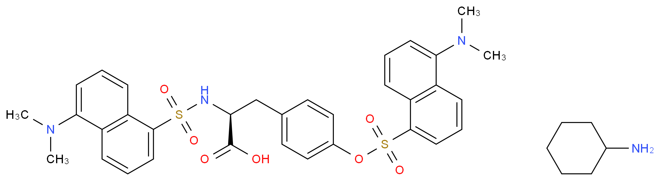 N,O-Didansyl-L-tyrosine cyclohexylammonium salt_分子结构_CAS_102783-47-1)