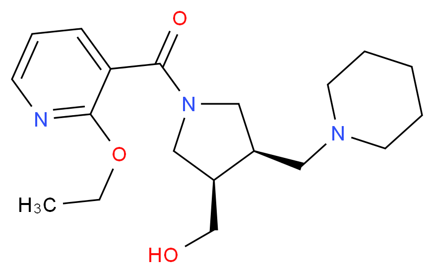 [(3R*,4R*)-1-[(2-ethoxypyridin-3-yl)carbonyl]-4-(piperidin-1-ylmethyl)pyrrolidin-3-yl]methanol_分子结构_CAS_)