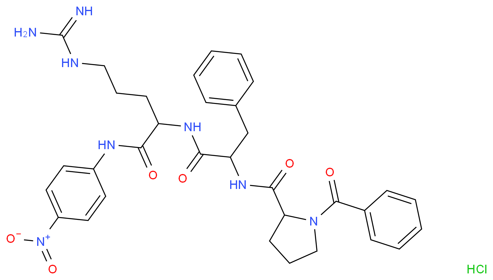 N-Benzoyl-Pro-Phe-Arg-p-nitroanilide hydrochloride_分子结构_CAS_59188-28-2)