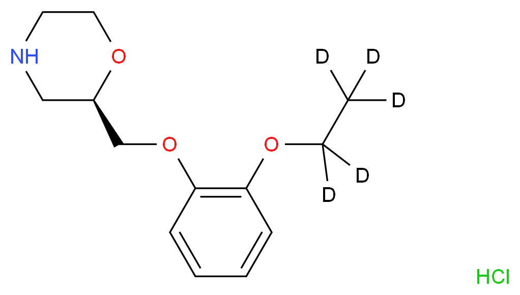 (2R)-2-[2-(<sup>2</sup>H<sub>5</sub>)ethoxyphenoxymethyl]morpholine hydrochloride_分子结构_CAS_1246815-04-2
