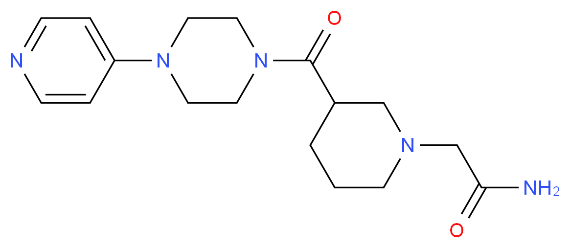 2-{3-[(4-pyridin-4-ylpiperazin-1-yl)carbonyl]piperidin-1-yl}acetamide_分子结构_CAS_)