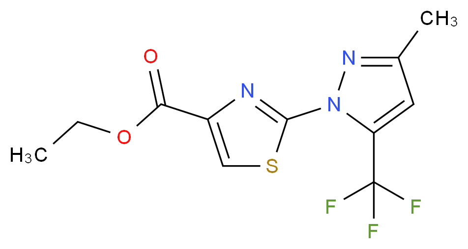Ethyl 2-[3-methyl-5-(trifluoromethyl)-1H-pyrazol-1-yl]-1,3-thiazole-4-carboxylate_分子结构_CAS_)