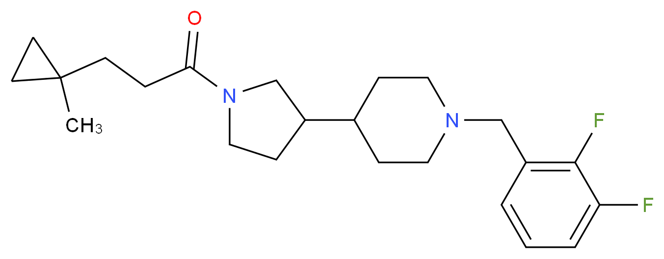 1-(2,3-difluorobenzyl)-4-{1-[3-(1-methylcyclopropyl)propanoyl]-3-pyrrolidinyl}piperidine_分子结构_CAS_)
