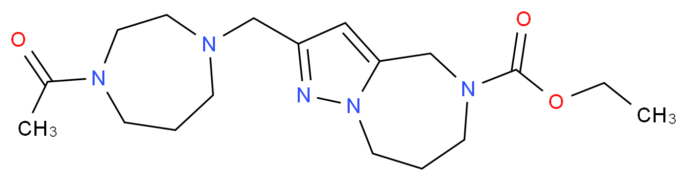 ethyl 2-[(4-acetyl-1,4-diazepan-1-yl)methyl]-7,8-dihydro-4H-pyrazolo[1,5-a][1,4]diazepine-5(6H)-carboxylate_分子结构_CAS_)