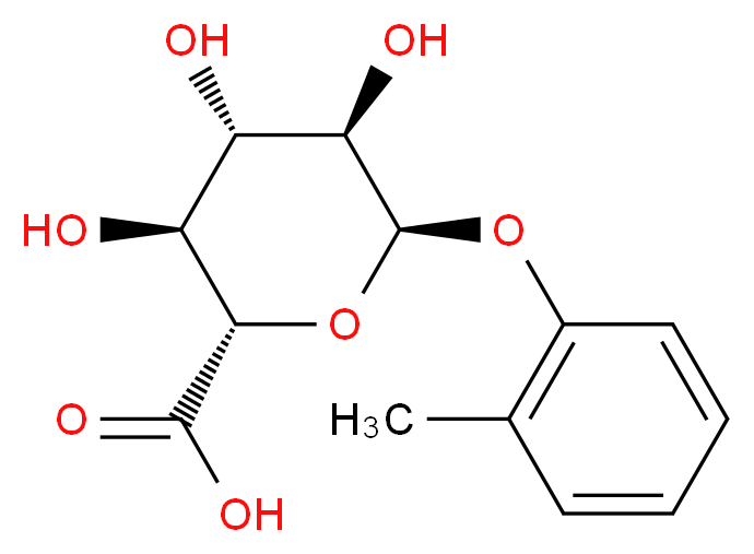(2S,3S,4S,5R,6R)-3,4,5-trihydroxy-6-(2-methylphenoxy)oxane-2-carboxylic acid_分子结构_CAS_670220-88-9
