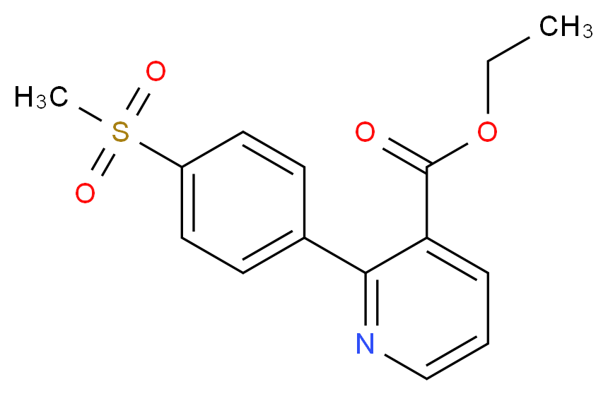 ethyl 2-[4-(methylsulfonyl)phenyl]nicotinate_分子结构_CAS_)