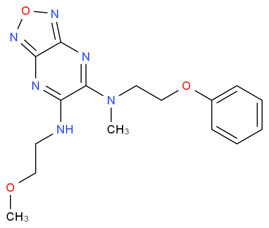 N'-(2-methoxyethyl)-N-methyl-N-(2-phenoxyethyl)[1,2,5]oxadiazolo[3,4-b]pyrazine-5,6-diamine_分子结构_CAS_)