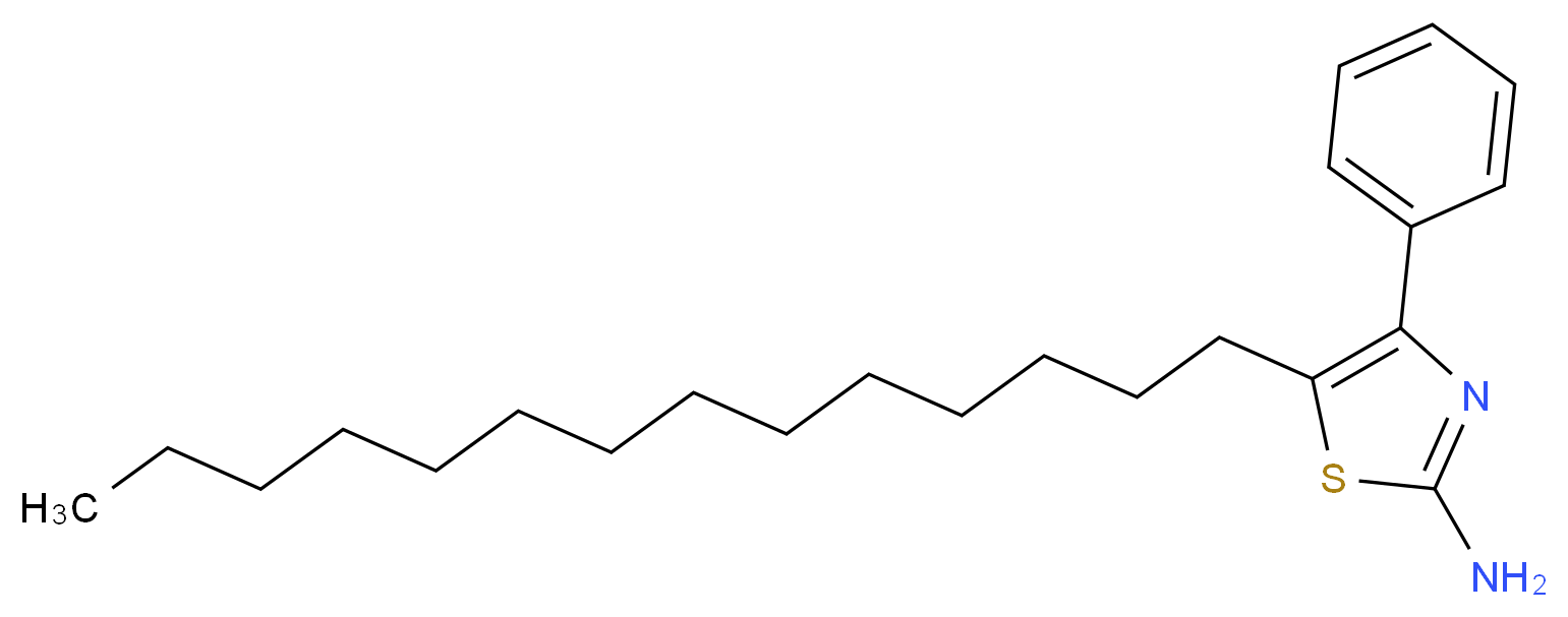 2-氨基-4-苯基-5-十四烷基噻唑_分子结构_CAS_64415-14-1)