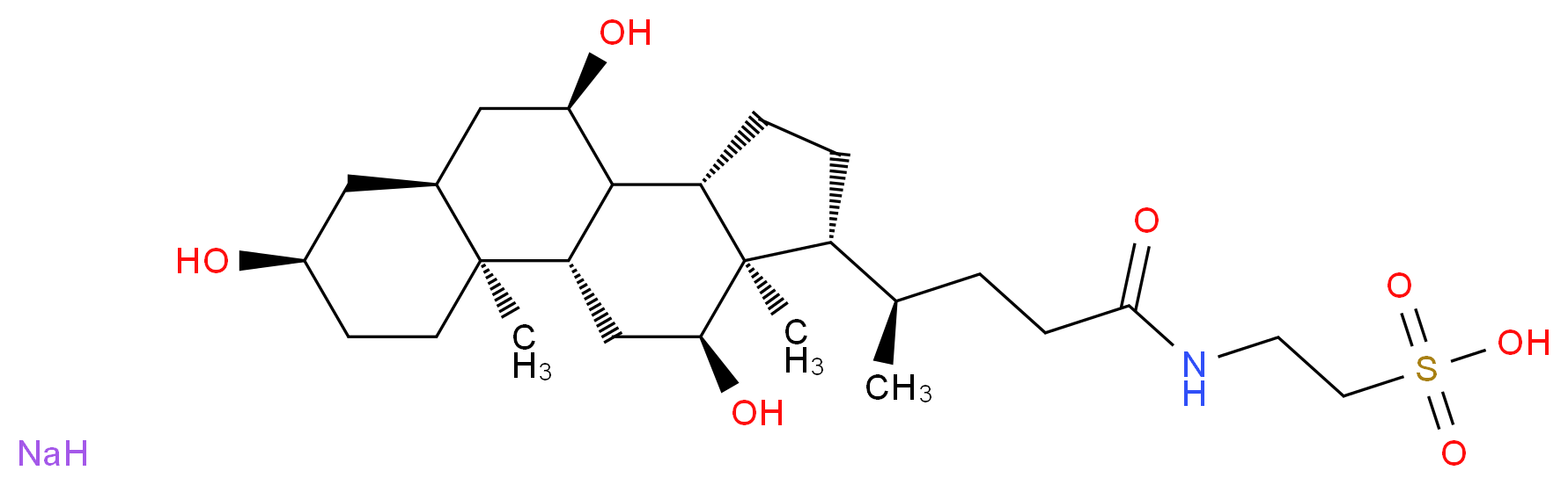 2-[(4R)-4-[(1S,2S,5R,7S,9R,10R,11S,14R,15R,16S)-5,9,16-trihydroxy-2,15-dimethyltetracyclo[8.7.0.0<sup>2</sup>,<sup>7</sup>.0<sup>1</sup><sup>1</sup>,<sup>1</sup><sup>5</sup>]heptadecan-14-yl]pentanamido]ethane-1-sulfonic acid sodium_分子结构_CAS_345909-26-4