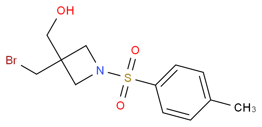 (3-(Bromomethyl)-1-(p-toluenesulfonyl)-azetidin-3-yl)methanol_分子结构_CAS_1041026-55-4)