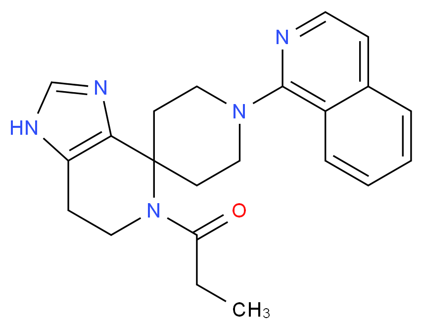 1'-isoquinolin-1-yl-5-propionyl-1,5,6,7-tetrahydrospiro[imidazo[4,5-c]pyridine-4,4'-piperidine]_分子结构_CAS_)