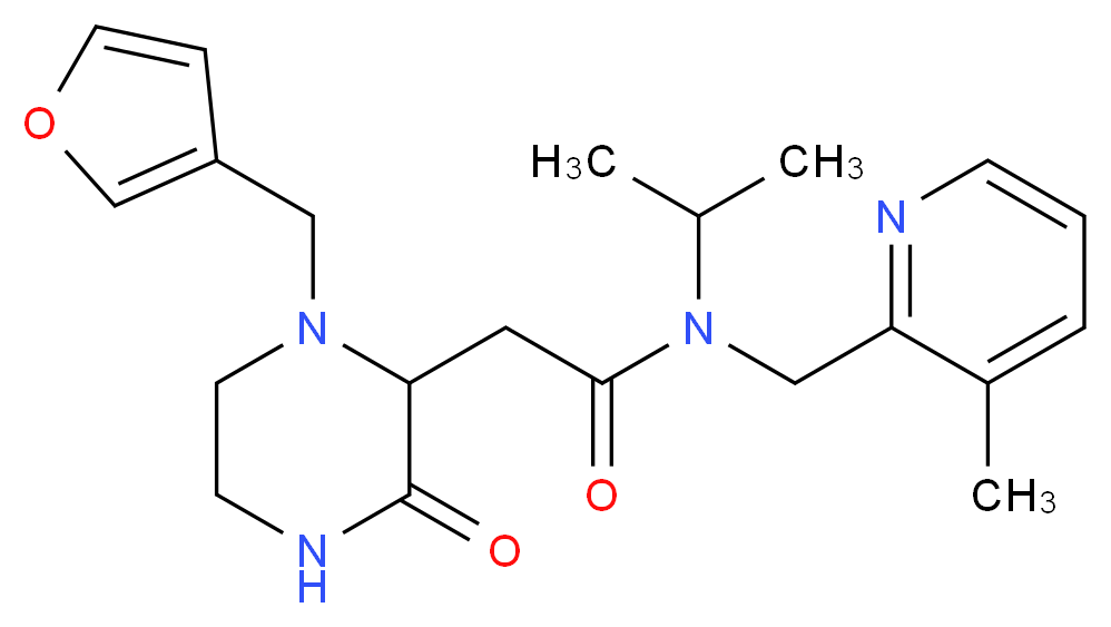 2-[1-(3-furylmethyl)-3-oxo-2-piperazinyl]-N-isopropyl-N-[(3-methyl-2-pyridinyl)methyl]acetamide_分子结构_CAS_)