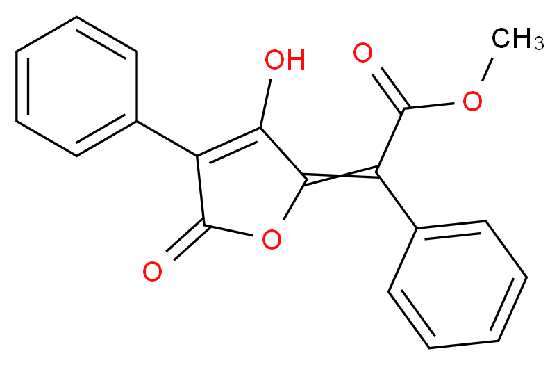 methyl 2-(3-hydroxy-5-oxo-4-phenyl-2,5-dihydrofuran-2-ylidene)-2-phenylacetate_分子结构_CAS_521-52-8