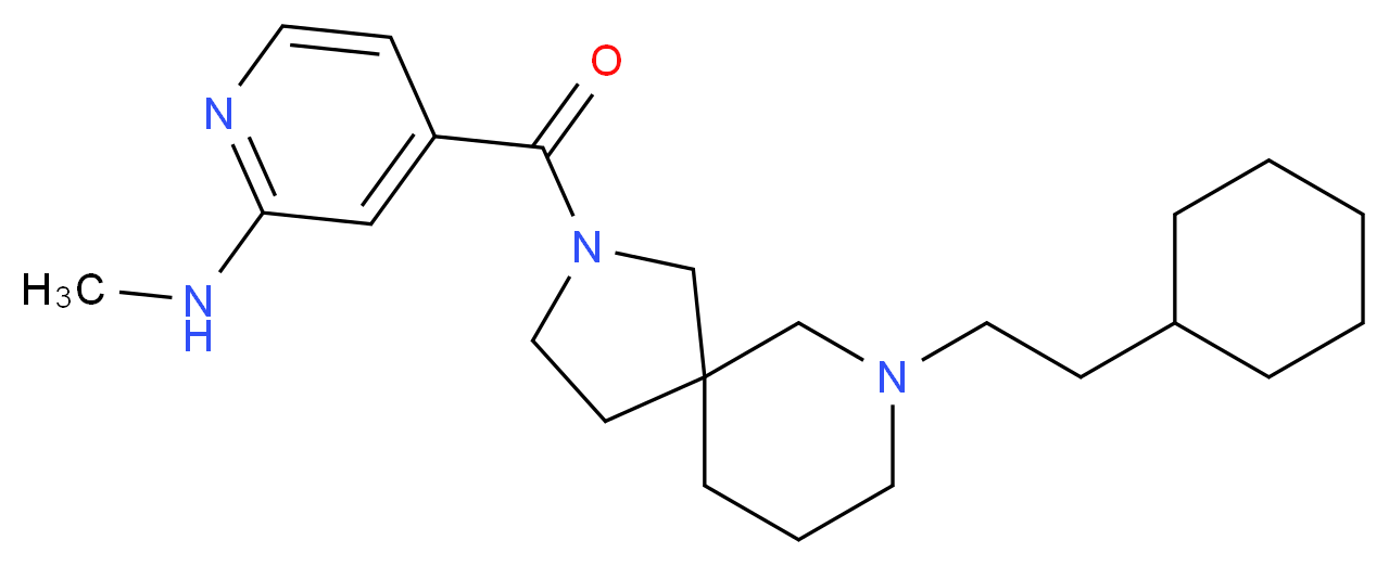 4-{[7-(2-cyclohexylethyl)-2,7-diazaspiro[4.5]dec-2-yl]carbonyl}-N-methyl-2-pyridinamine_分子结构_CAS_)