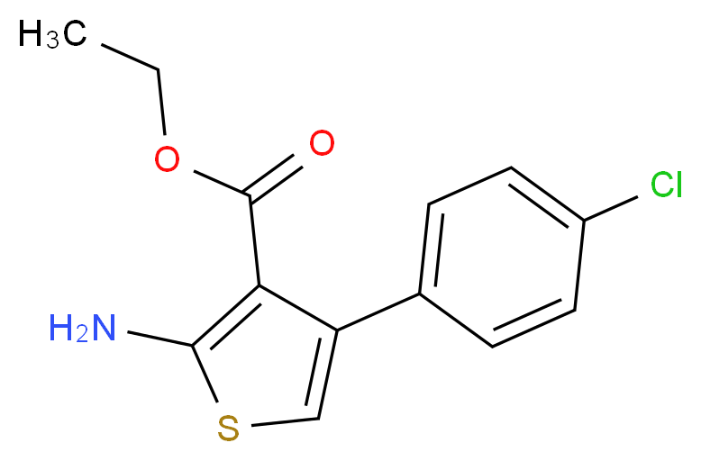 2-Amino-4-(4-chloro-phenyl)-thiophene-3-carboxylic acid ethyl ester_分子结构_CAS_65234-09-5)