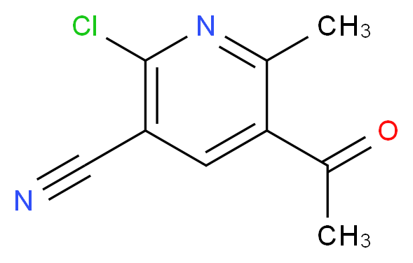 5-acetyl-2-chloro-6-methylpyridine-3-carbonitrile_分子结构_CAS_121348-15-0