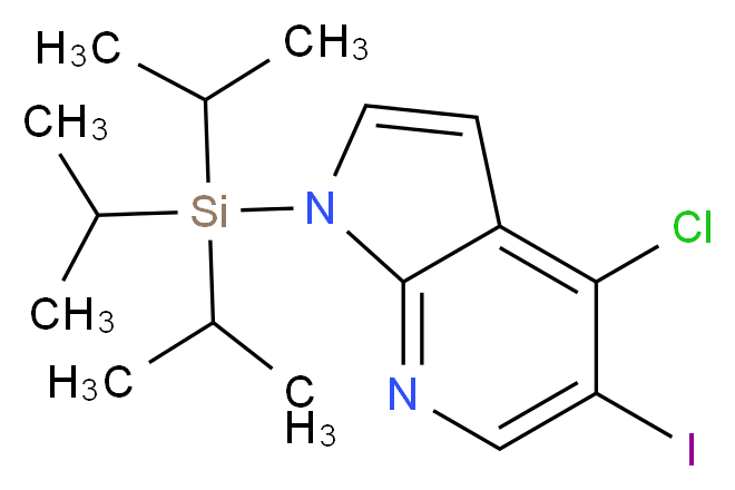 4-Chloro-5-iodo-1-(triisopropylsilyl)-1H-pyrrolo[2,3-b]pyridine_分子结构_CAS_1015609-83-2)