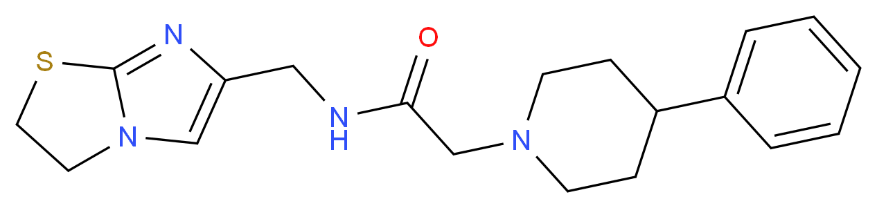 N-(2,3-dihydroimidazo[2,1-b][1,3]thiazol-6-ylmethyl)-2-(4-phenyl-1-piperidinyl)acetamide_分子结构_CAS_)
