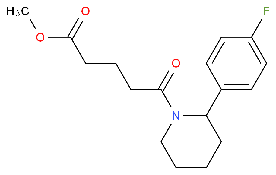 methyl 5-[2-(4-fluorophenyl)-1-piperidinyl]-5-oxopentanoate_分子结构_CAS_)