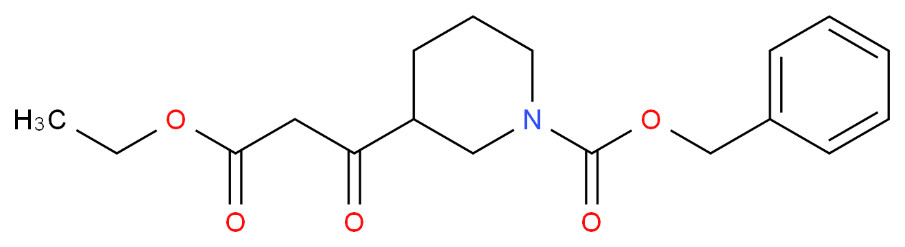 3-(2-ETHOXYCARBONYL-ACETYL)-PIPERIDINE-1-CARBOXYLIC ACID BENZYL ESTER_分子结构_CAS_672323-13-6)