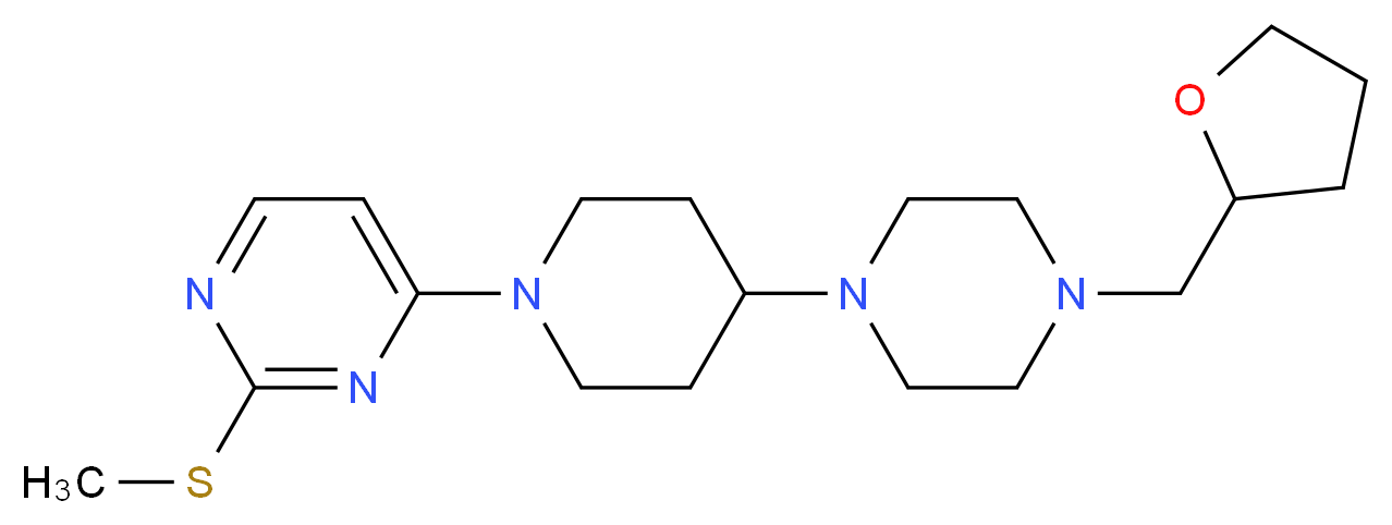 2-(methylthio)-4-{4-[4-(tetrahydrofuran-2-ylmethyl)piperazin-1-yl]piperidin-1-yl}pyrimidine_分子结构_CAS_)