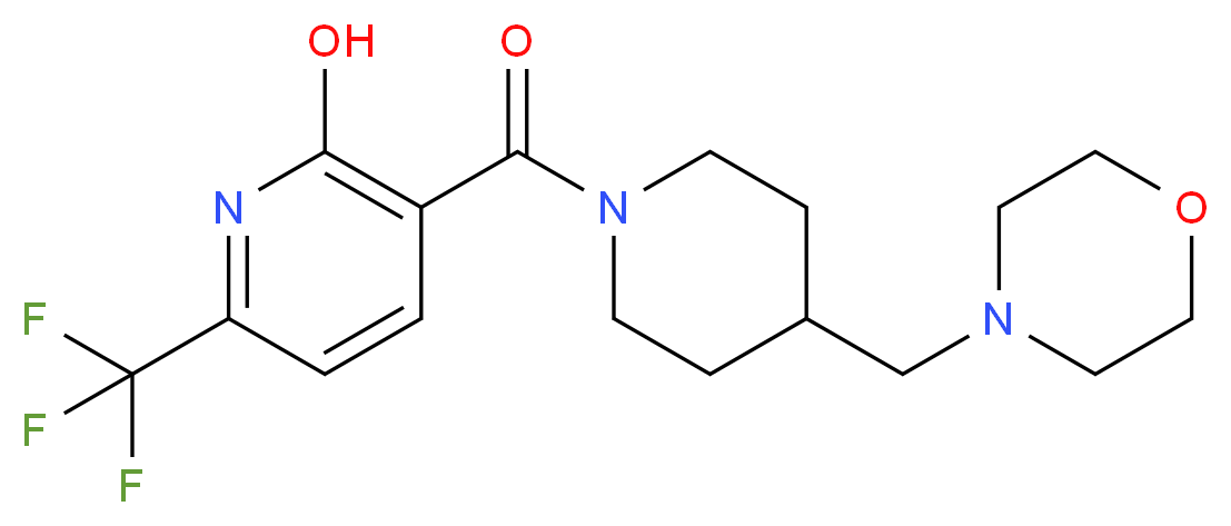 3-{[4-(4-morpholinylmethyl)-1-piperidinyl]carbonyl}-6-(trifluoromethyl)-2-pyridinol_分子结构_CAS_)
