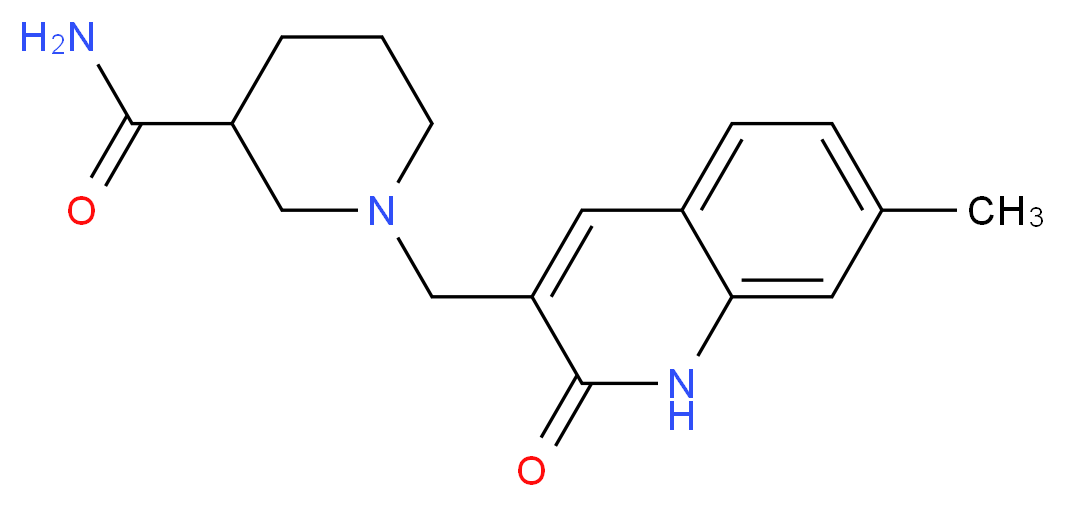 1-[(7-methyl-2-oxo-1,2-dihydroquinolin-3-yl)methyl]piperidine-3-carboxamide_分子结构_CAS_)