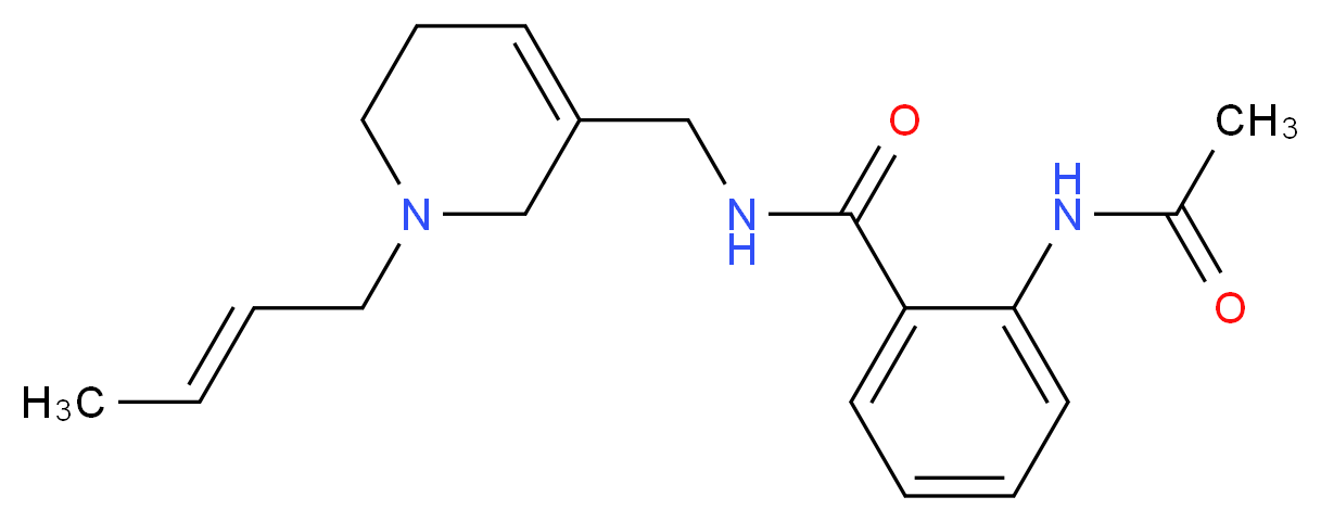 2-(acetylamino)-N-({1-[(2E)-but-2-en-1-yl]-1,2,5,6-tetrahydropyridin-3-yl}methyl)benzamide_分子结构_CAS_)