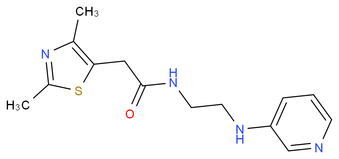 2-(2,4-dimethyl-1,3-thiazol-5-yl)-N-[2-(pyridin-3-ylamino)ethyl]acetamide_分子结构_CAS_)