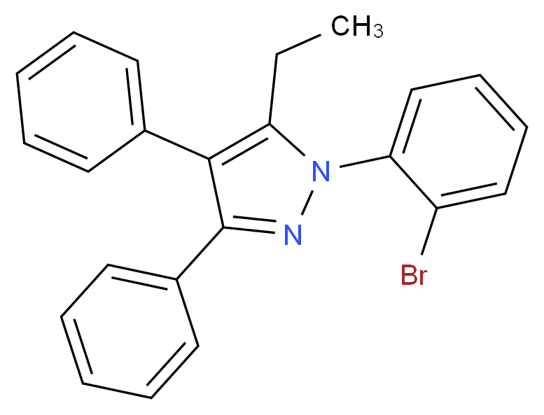 1-(2-Bromophenyl)-5-ethyl-3,4-diphenyl-1H-pyrazole_分子结构_CAS_300658-42-8)